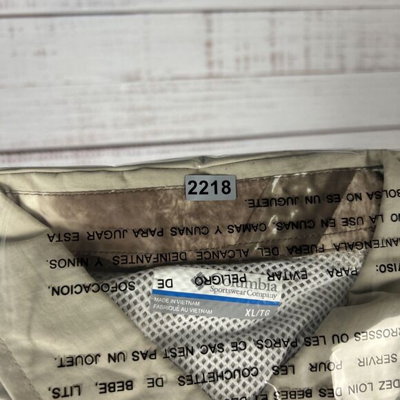 Columbia PFG Vented Shirt Mens Button Down Fishing XL Relaxed Beige Nylon - Picture 11 of 11